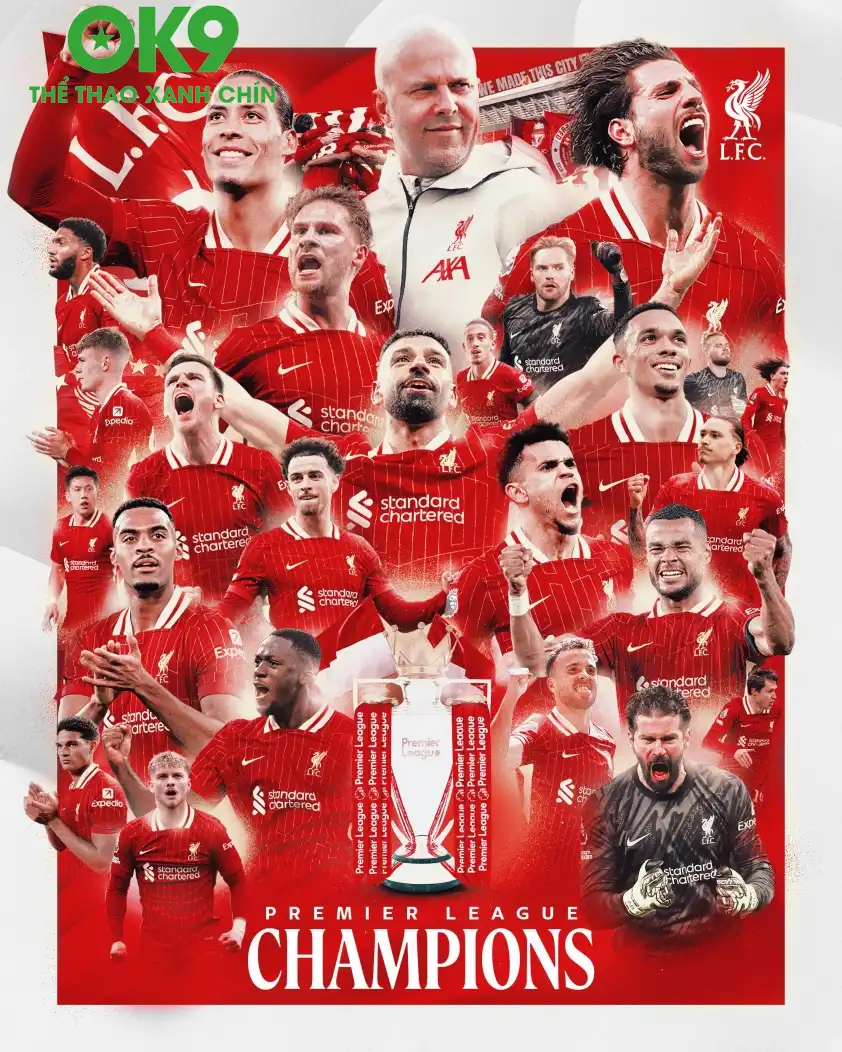 Liverpool vô địch Ngoại hạng Anh 2024/25